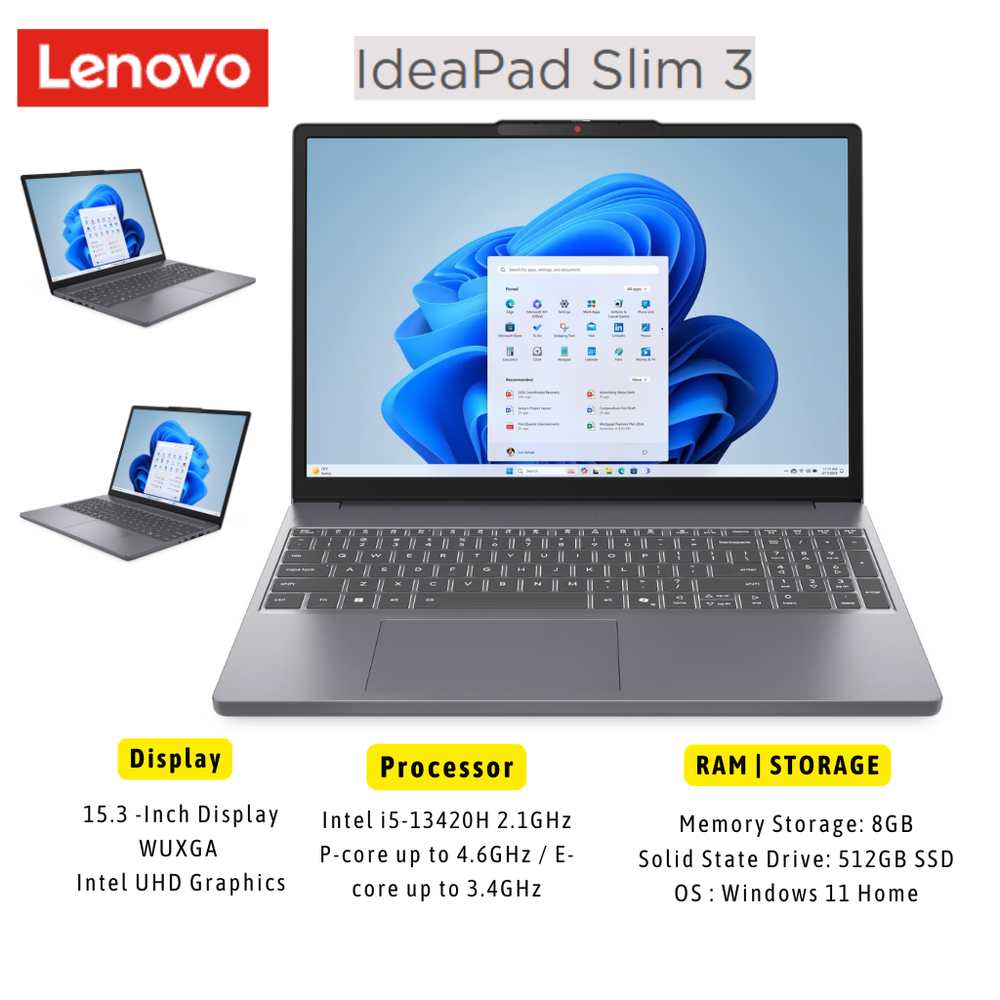 Lenovo IdeaPad Slim 3 15IRH10 Intel® Core™ i5-13420H | 8GB RAM